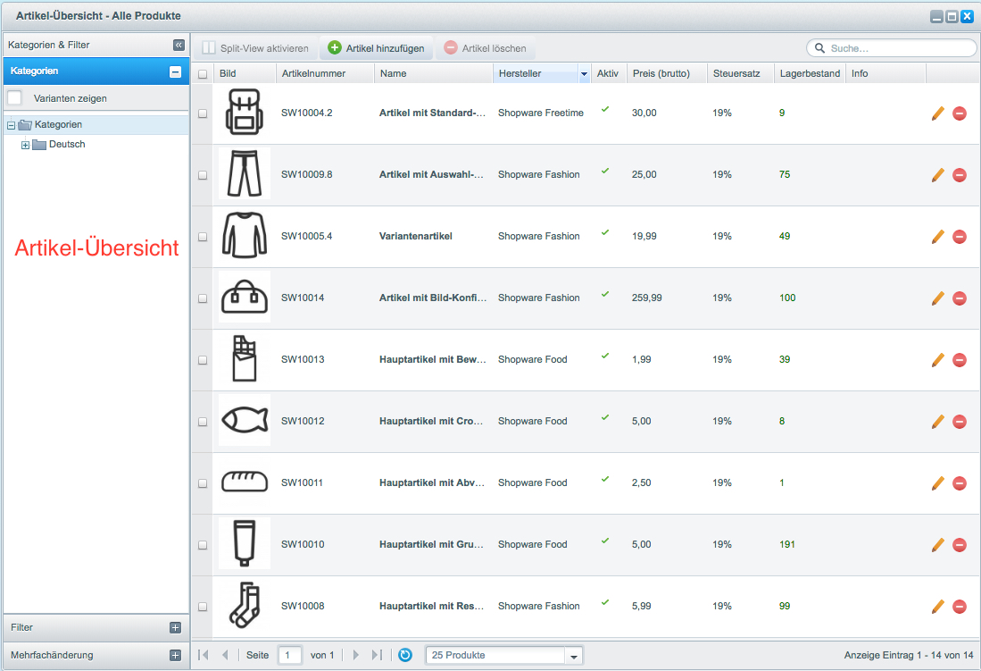 Artikelbilder - thumbnails überall im Backend anzeigen