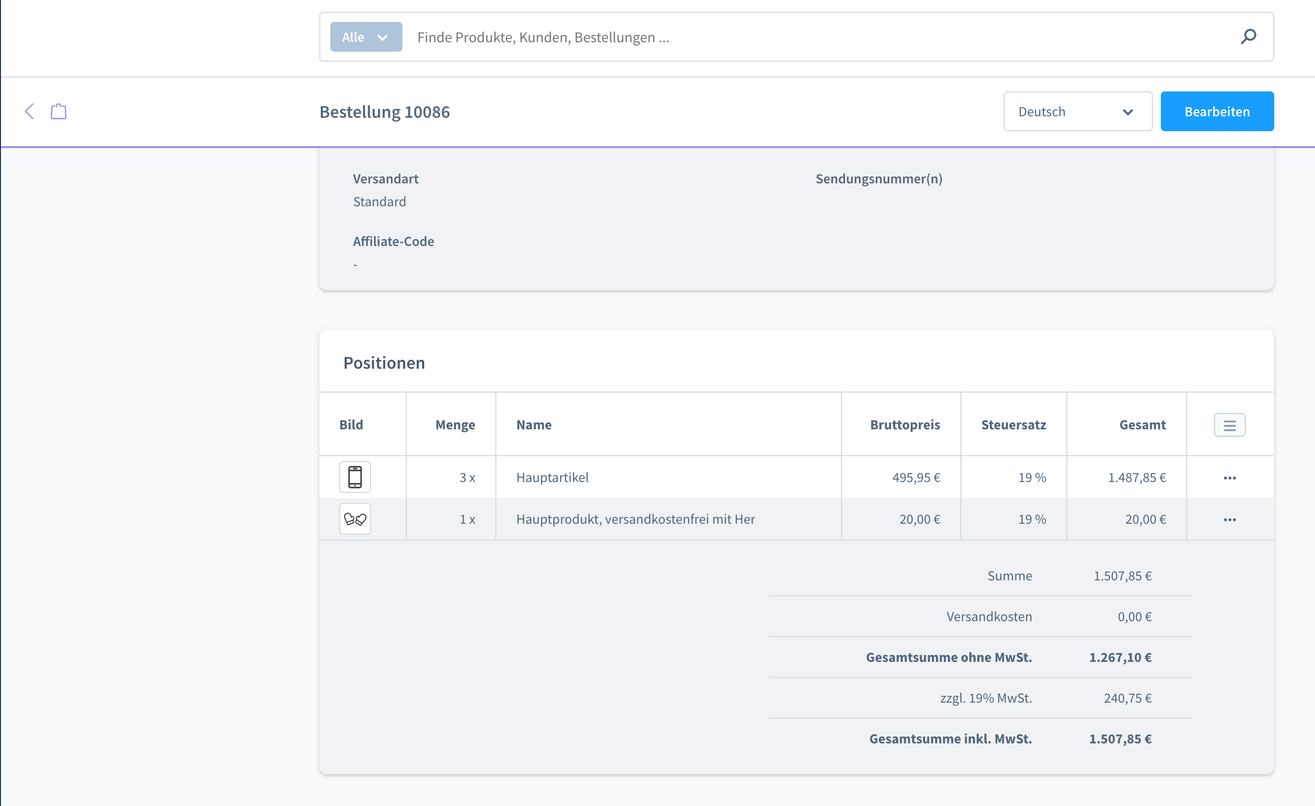 Artikelbilder überall im Backend anzeigen