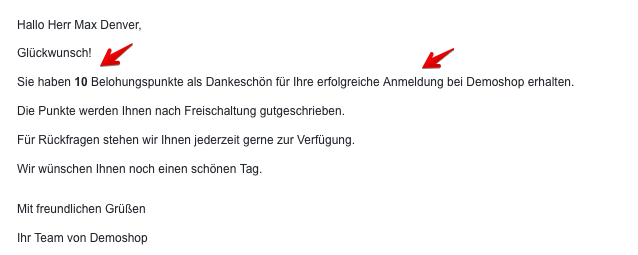 Belohnungspunkte - Bonussystem-Erweiterung