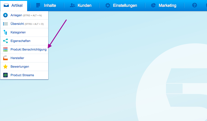 Erweiterte Produkt Benachrichtigungen