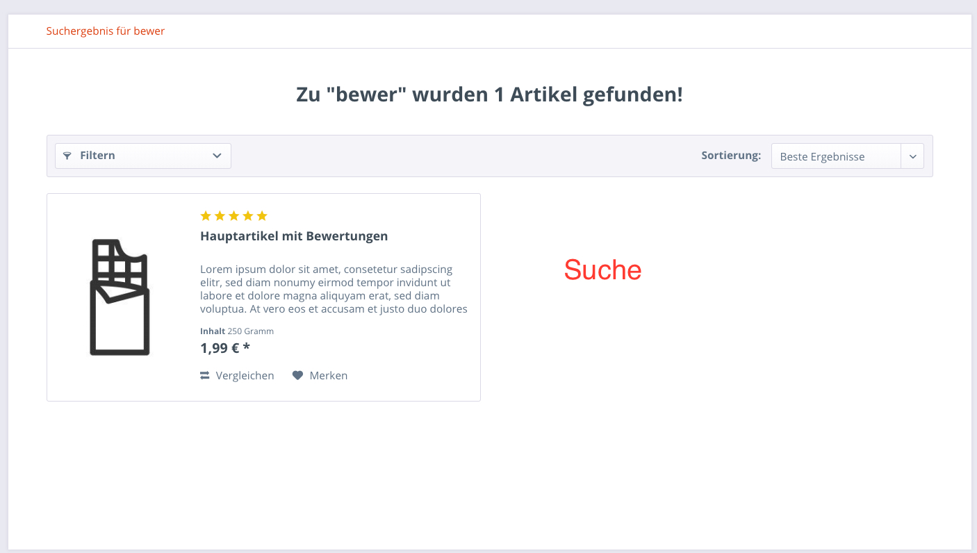 Bewertungen im Modal Fenster anzeigen