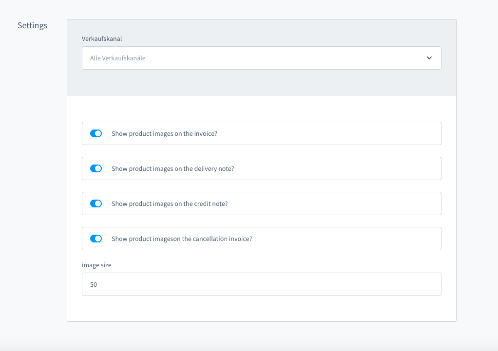 Artikelbilder auf Rechnungen, und Dokumente  für shopware 6