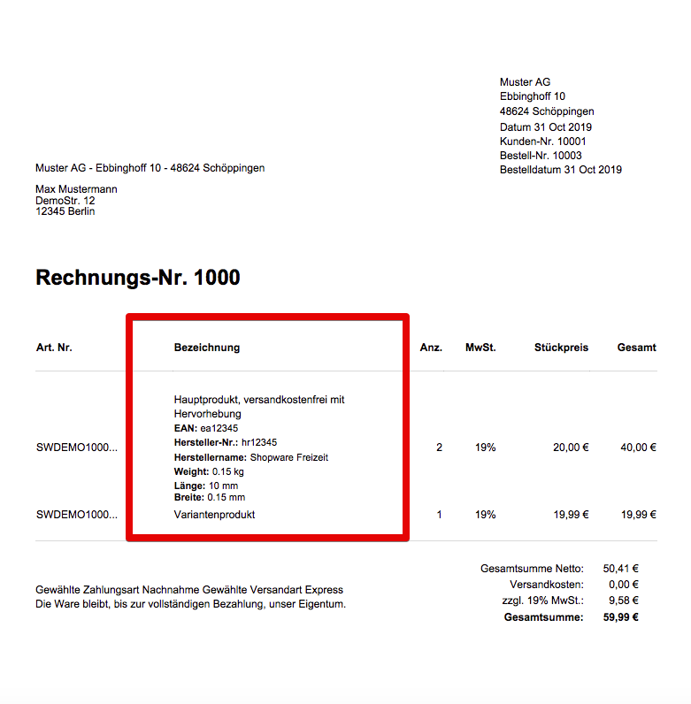 Zusatz-Infos auf Dokumente